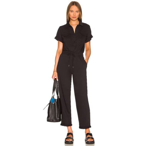 525 America Black Size M Distressed Wash Utility Jumpsuit Revolve - Picture 1 of 15